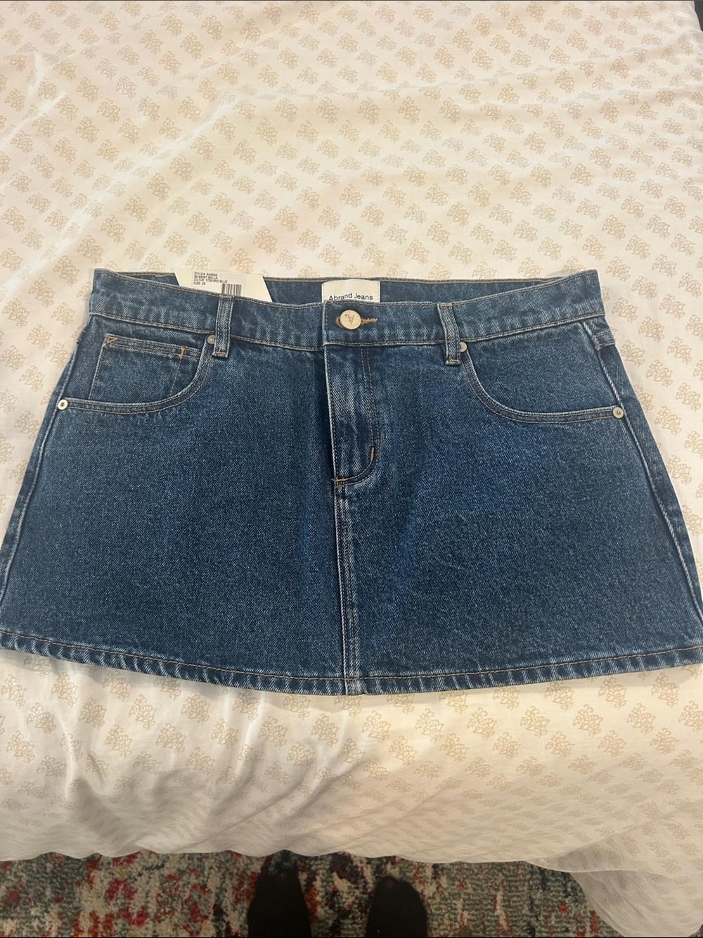 Abrand Dark Blue Denim Mini Skirt